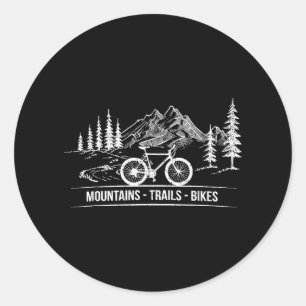 Mountain Trail Bikes - Cyclist Bike Rider Bicycle Classic Round Sticker