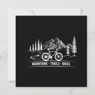 Mountain Trail Bikes - Cyclist Bike Rider Bicycle  Invitation