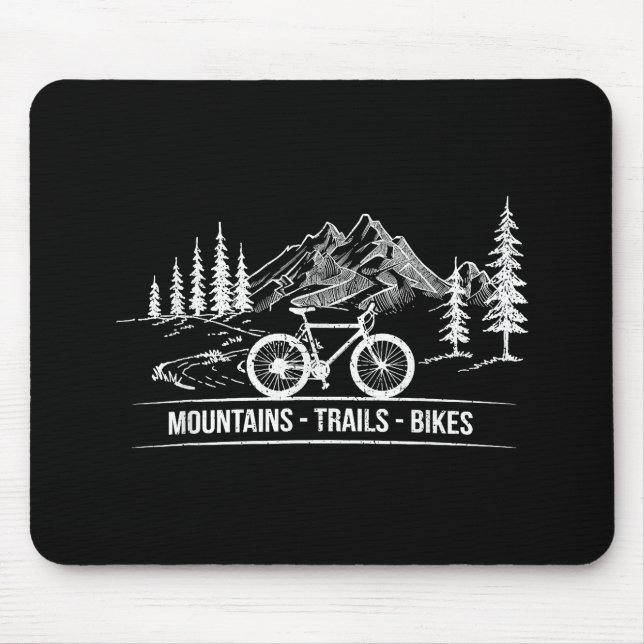 Mountain Trail Bikes - Cyclist Bike Rider Bicycle  Mouse Pad (Front)