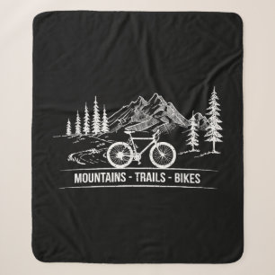 Mountain Trail Bikes - Cyclist Bike Rider Bicycle Sherpa Blanket