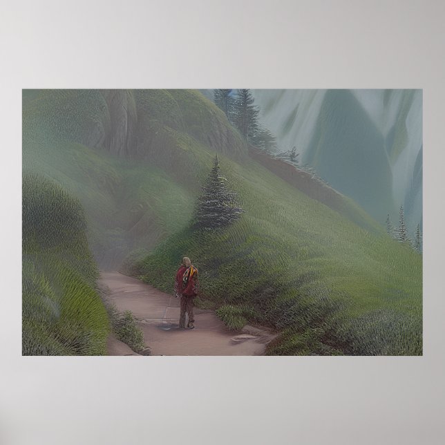 Mountain Trail - Colorful Painting Poster (Front)