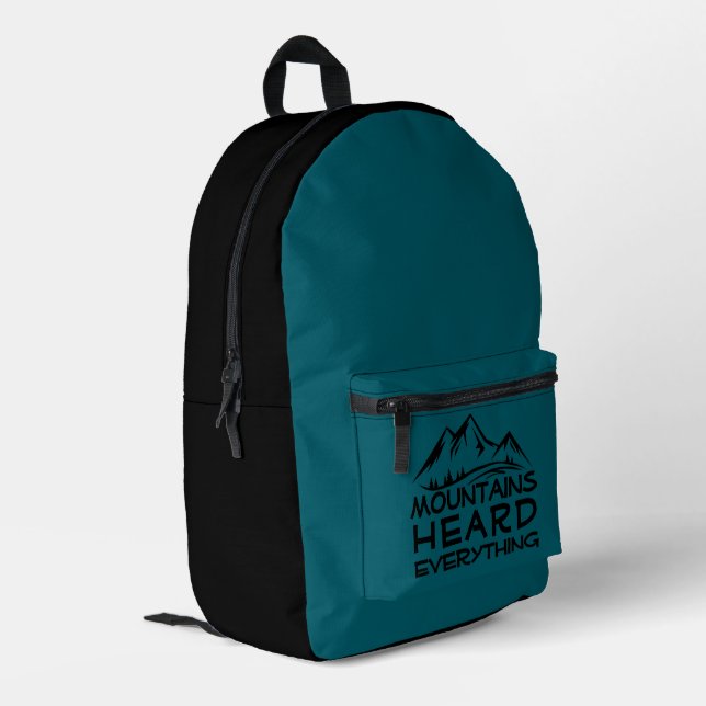 Mountain Trail Humour  black blue Backpack (Back Corner Left)