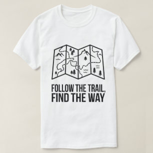 Mountain Trail Map Outdoor Explorer Design T-Shirt