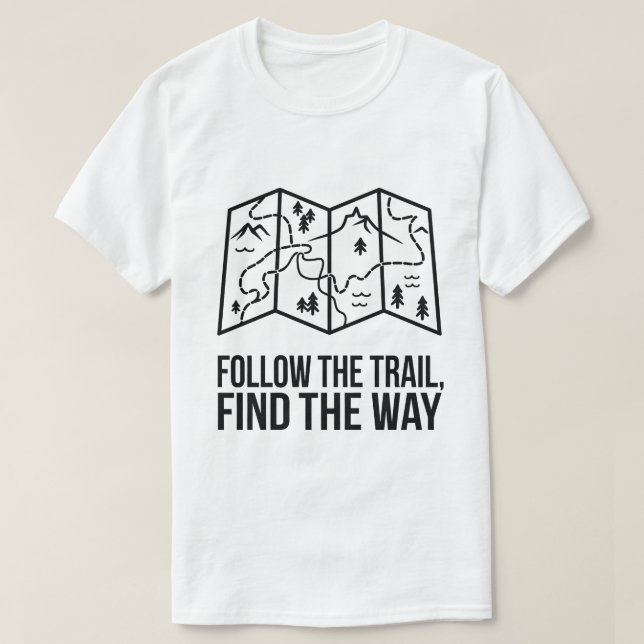 Mountain Trail Map Outdoor Explorer Design T-Shirt (Design Front)