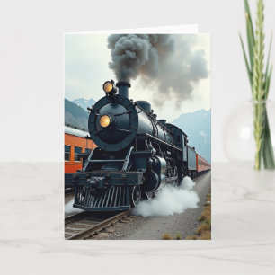 Mountain Train Fathers Day Card