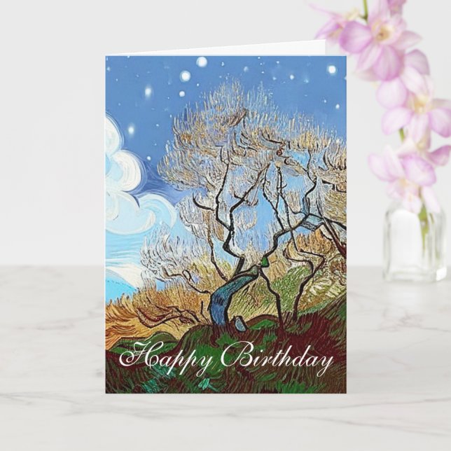  MOUNTAIN  TREE CARD (Orchid)