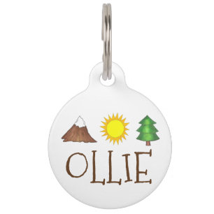 Mountain Tree Sun Camping Camp Outdoor Pet Dog Tag