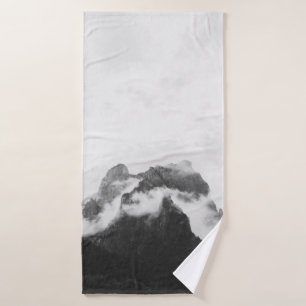 MOUNTAIN UNDER WHITE CLOUD DURING DAYTIME BATH TOWEL