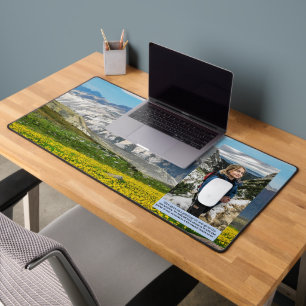 Mountain Vacation Personalize Family Photo Cute Desk Mat