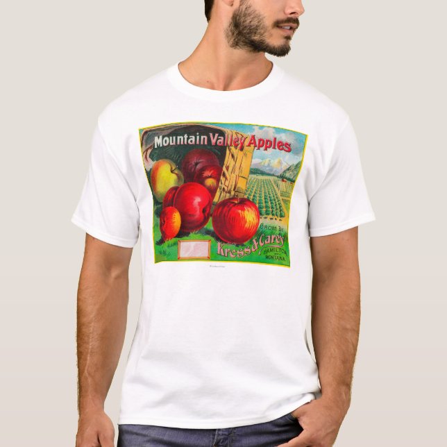 Mountain Valley Apple LabelHamilton, MT T-Shirt (Front)