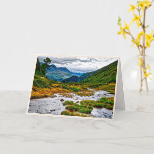 Mountain Valley Peaceful Stream Custom Sympathy Card