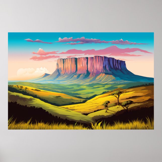 Mountain Valley River Landscape Nature Scenery  Poster (Front)