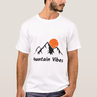 Mountain Vibes Sunset Sticker  T-Shirt