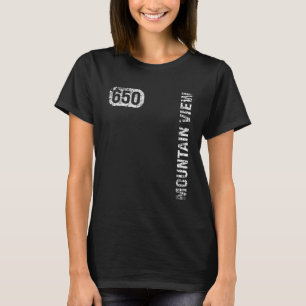 Mountain View California 650 Area Code Vintage Ret T-Shirt