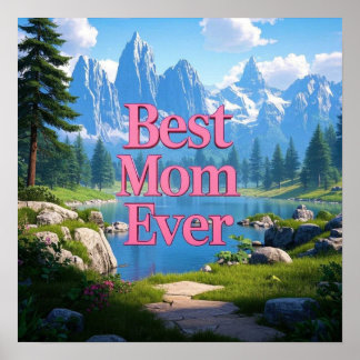 Mountain View Mother's Day Best Mom Ever Poster