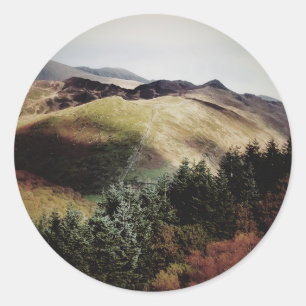 MOUNTAIN VIEWS OF WALES CLASSIC ROUND STICKER
