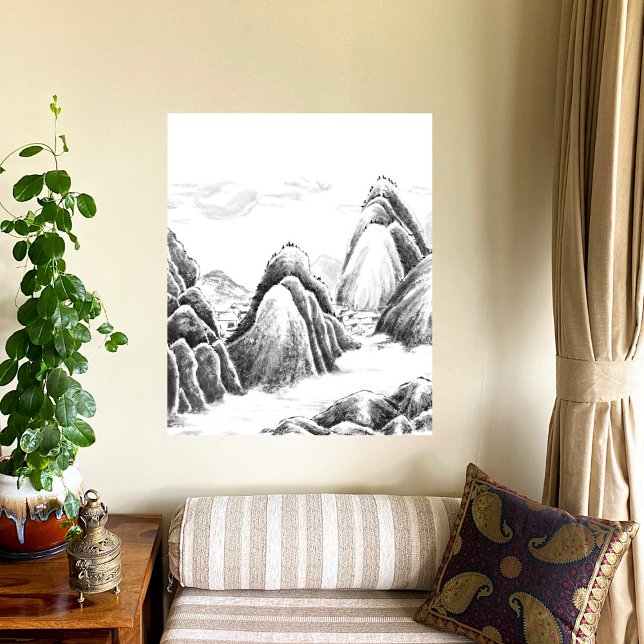 Mountain Village - Ink Poster (Creator Uploaded)