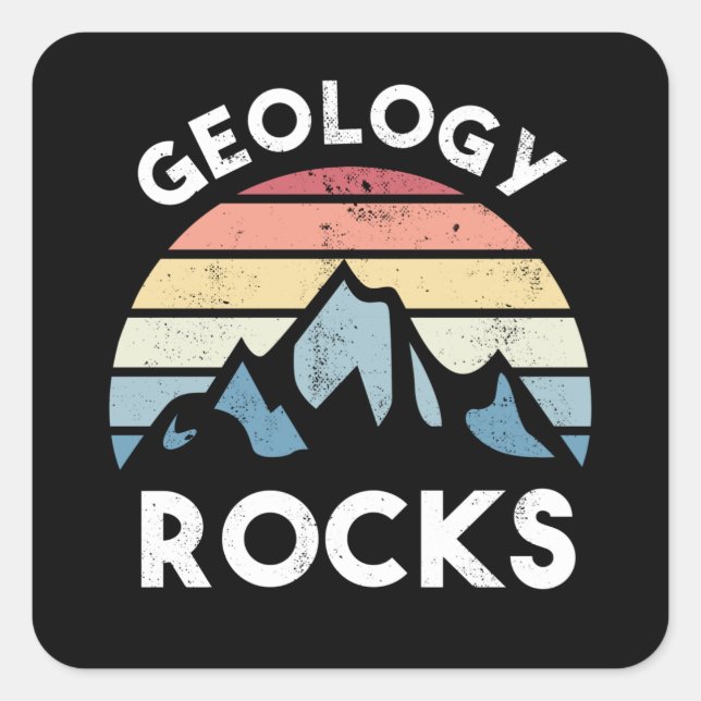 Mountain Vintage Geology Gift Geologist Square Sticker (Front)