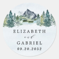 Mountain Watercolor Elegant Rustic Themed Wedding