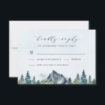Mountain Watercolor Elegant Rustic Themed Wedding RSVP Card<br><div class="desc">Design features an elegant watercolor mountain view scenery with a modern style text layout.</div>