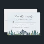 Mountain Watercolor Elegant Rustic Themed Wedding RSVP Card<br><div class="desc">Design features an elegant watercolor mountain view scenery with a modern style text layout.</div>