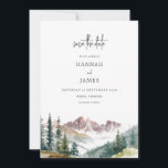 Mountain Watercolor Rustic Outdoor Wedding  Save The Date<br><div class="desc">Create your own personalized wedding save the date card featuring minimalist design and elegant mountain landscape illustration.</div>