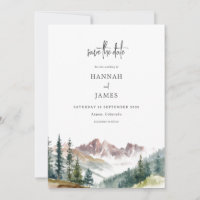 Mountain Watercolor Rustic Outdoor Wedding