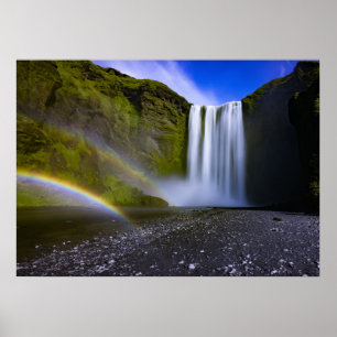 Mountain waterfall poster