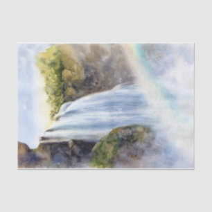 Mountain Waterfall Watercolor Landscape Tissue Paper