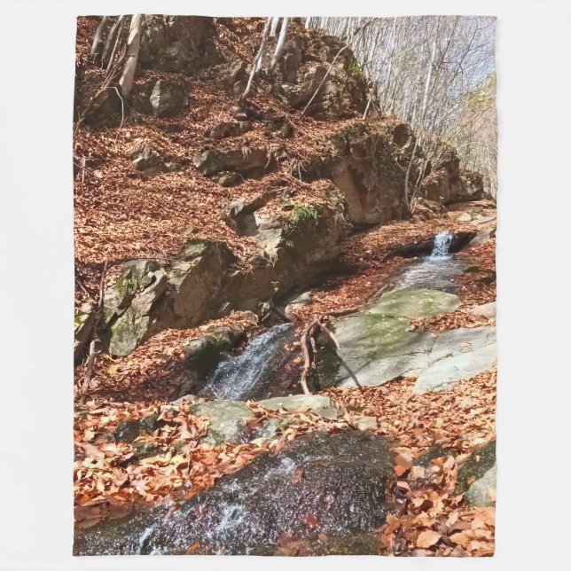 Mountain Waterfall - Wild Nature Romania Fleece Blanket (Front)