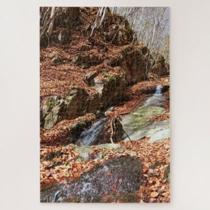 Mountain Waterfall - Wild Nature Romania Jigsaw Puzzle