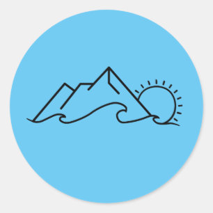 Mountain Wave Sun Classic Round Sticker