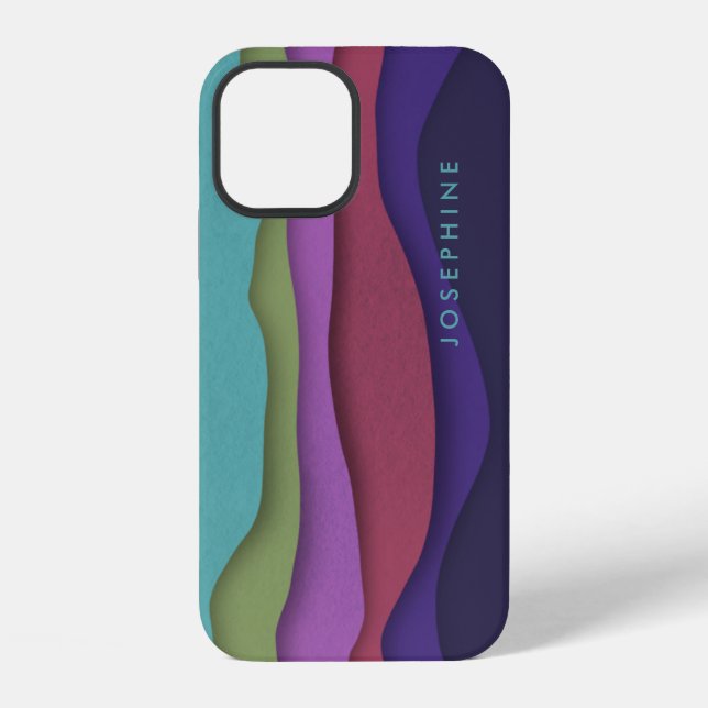 Mountain Waves of Colour Personalized iPhone Case (Back)