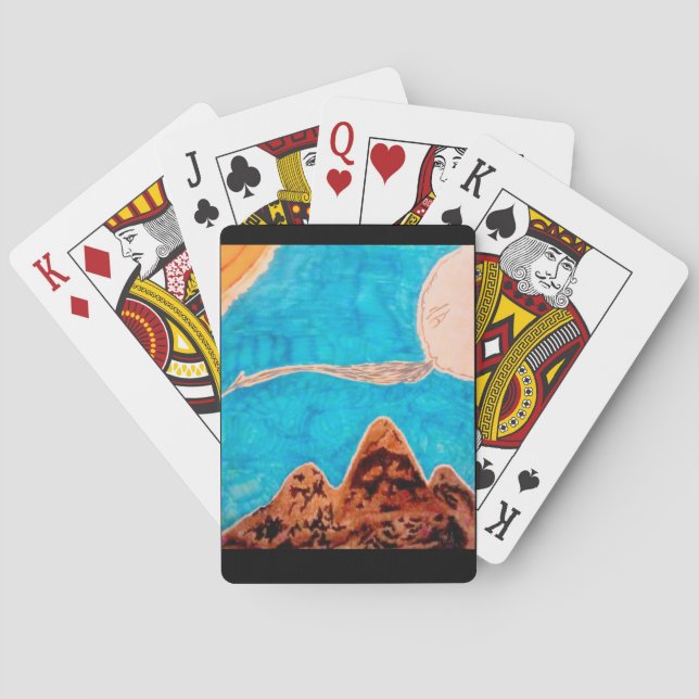 Mountain weather scene playing cards (Back)