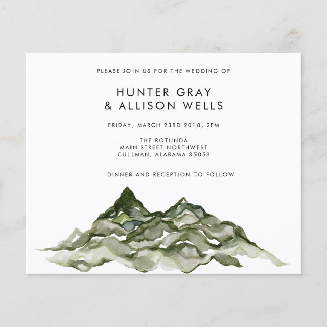 Mountain Wedding Invitation Flyer (Front)
