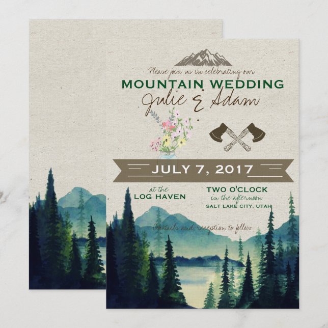 Mountain Wedding/Party Invite (Front/Back)