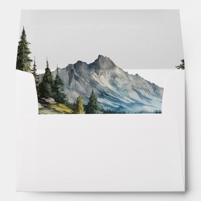 Mountain Wedding Personalized Envelope (Back (Bottom))