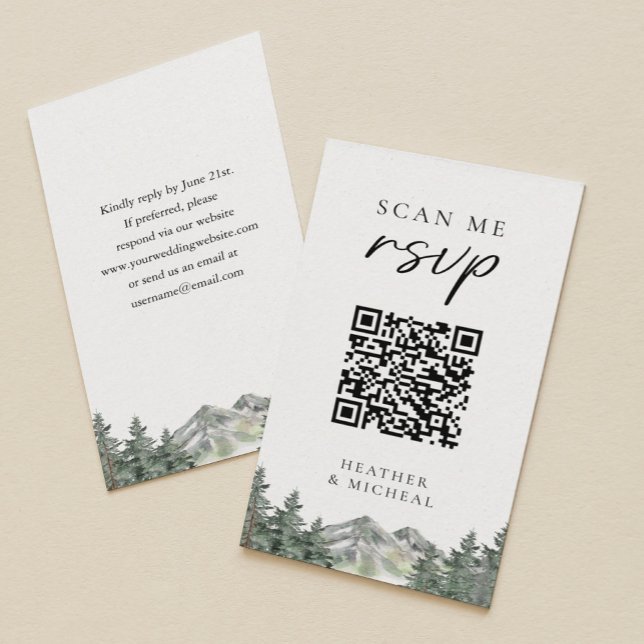 Mountain Wedding Scan Me RSVP Enclosure Card (Creator Uploaded)