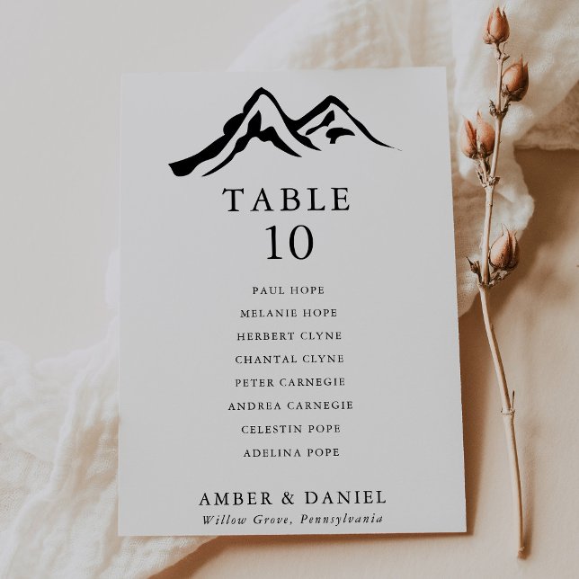Mountain Wedding Table 10 Seating Chart card (Creator Uploaded)