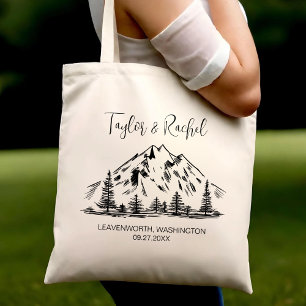 Mountain Wedding Welcome Wedding Guest Customize Tote Bag