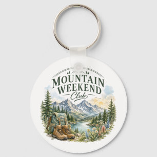 Mountain Weekend Club Hiking Adventure Wilderness Keychain