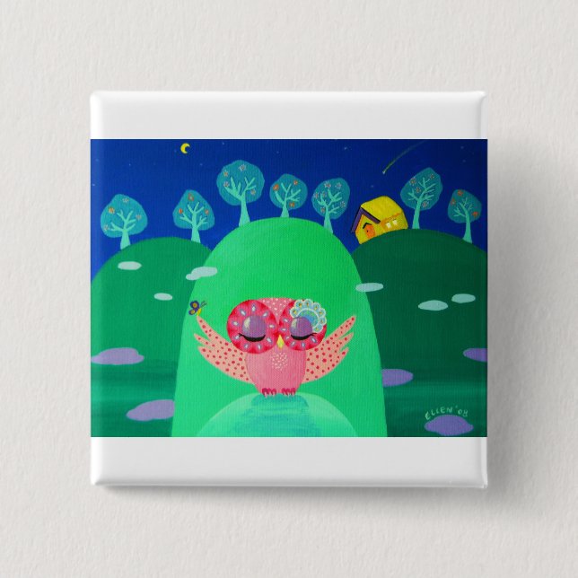 Mountain Whispers 2 Inch Square Button (Front)