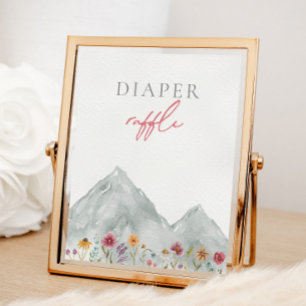 Mountain Wildflower Diaper Raffle Sign