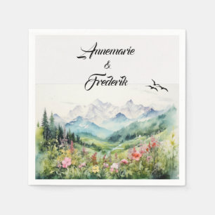 Mountain & Wildflower  Napkin