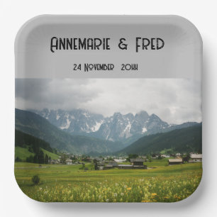 Mountain Wildflower Outdoors Paper Plate