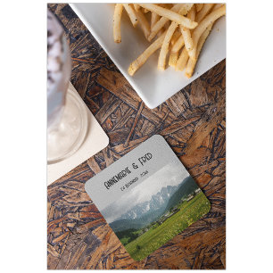 Mountain Wildflower Outdoors Square Paper Coaster