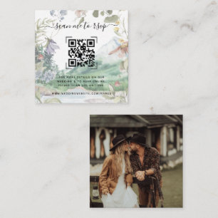 Mountain Wildflower Wedding Website   QR Code Enclosure Card