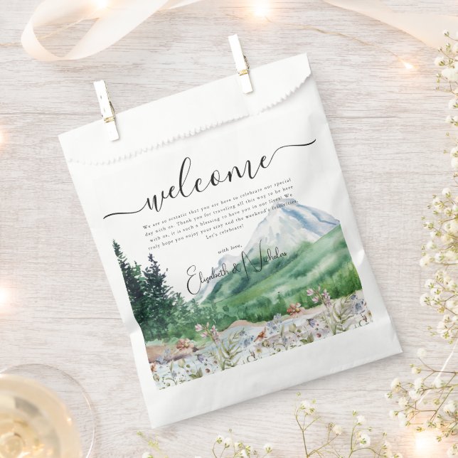 Mountain Wildflower | Wedding Welcome Favour Bag (Clipped)