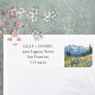Mountain Wildflowers Floral Return Address