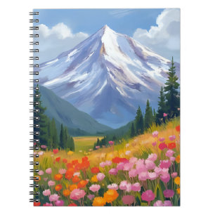 Mountain Wildflowers Watercolor Landscape Notebook